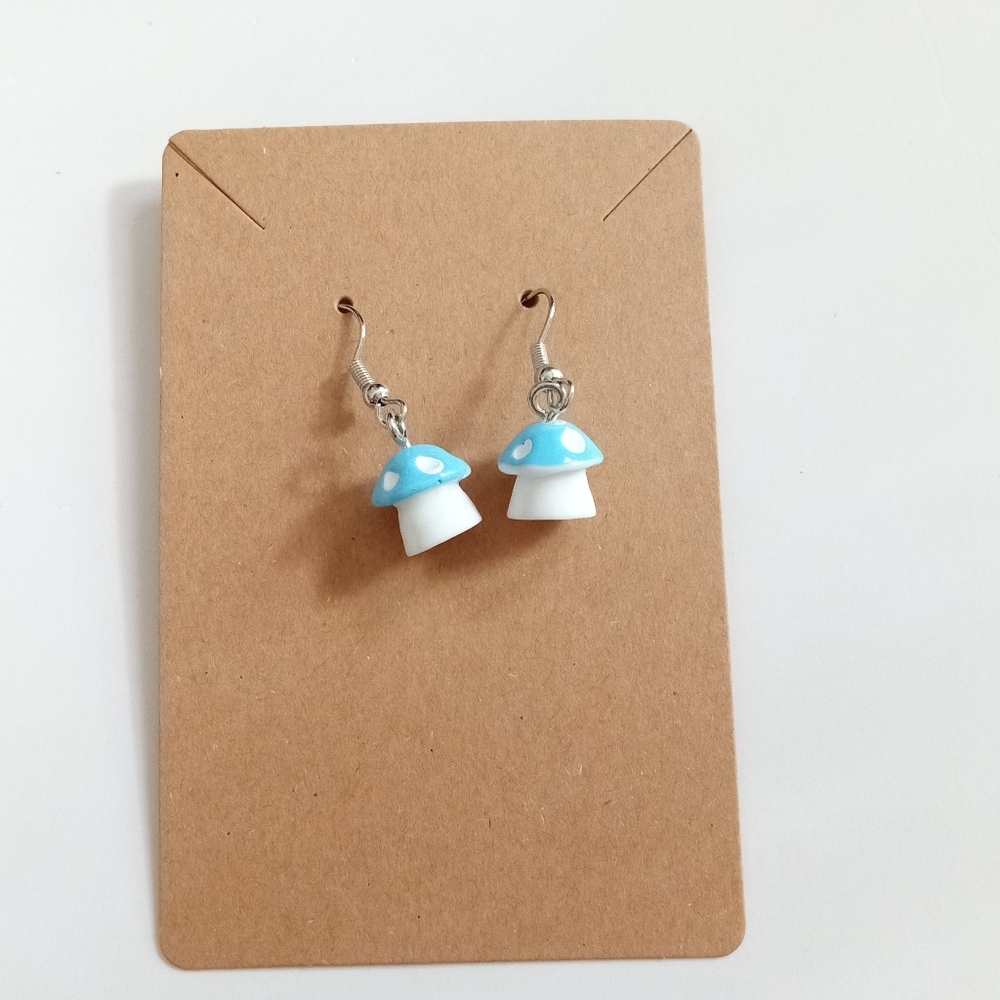 Fashion Little Blue Mushrooms Dangle Earrings